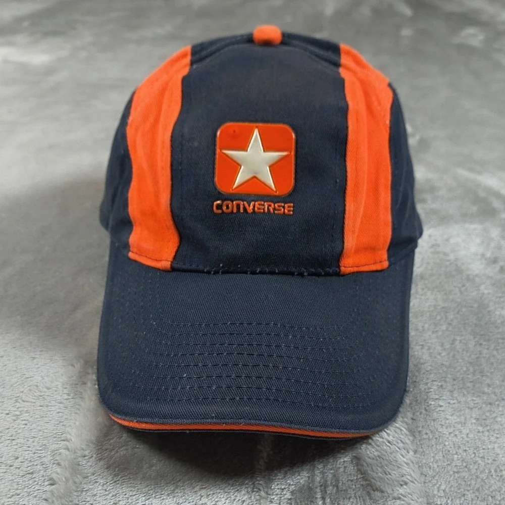 Vintage Converse Baseball Hat‎ Cap Blue Orange Strapback Dad Chuck Taylor Y2K